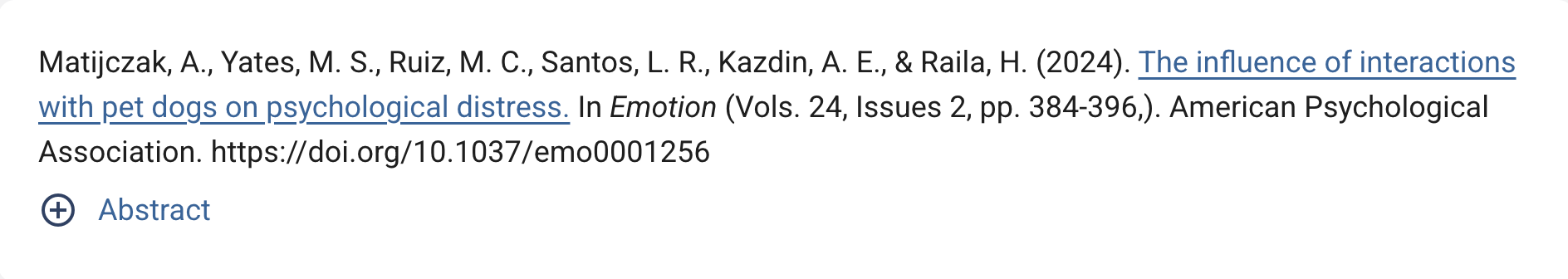 American Psychological Association citation