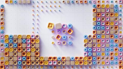 AI- generated abstract image with blocks