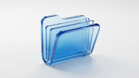 AI-generated image of a file folder made of glass