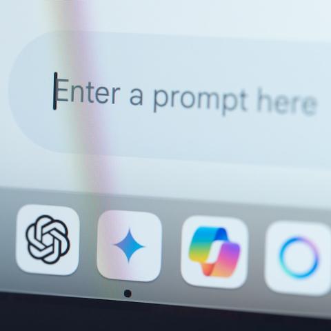 a computer screen with an AI chat prompt field