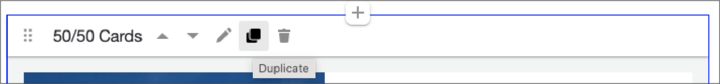 Screenshot of component controls with the “Duplicate” tooltip displaying over the duplicate control