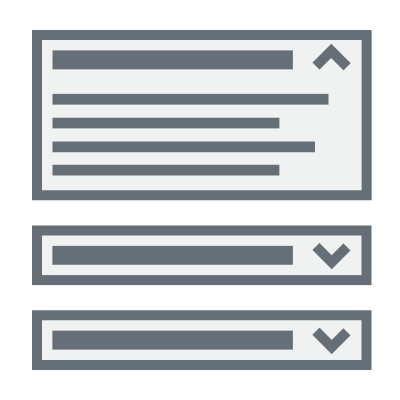 Icon showing a rectangle with multiple lines representing text and an up-pointing arrow, followed by two rectangles each with a line representing text and a down-pointing arrow.