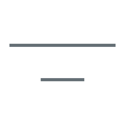 Icon showing two centered horizontal lines, the second narrower than the first.