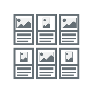 an icon that represents a grid layout with photos